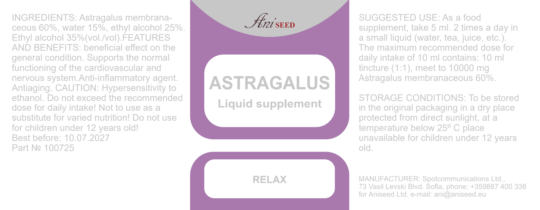 leaflet astragal tincture